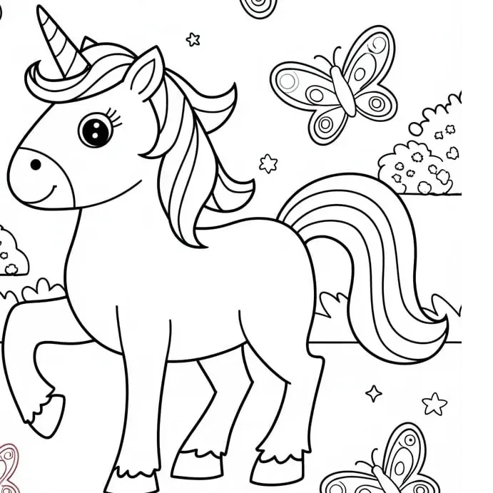 Unicorn Coloring Pages